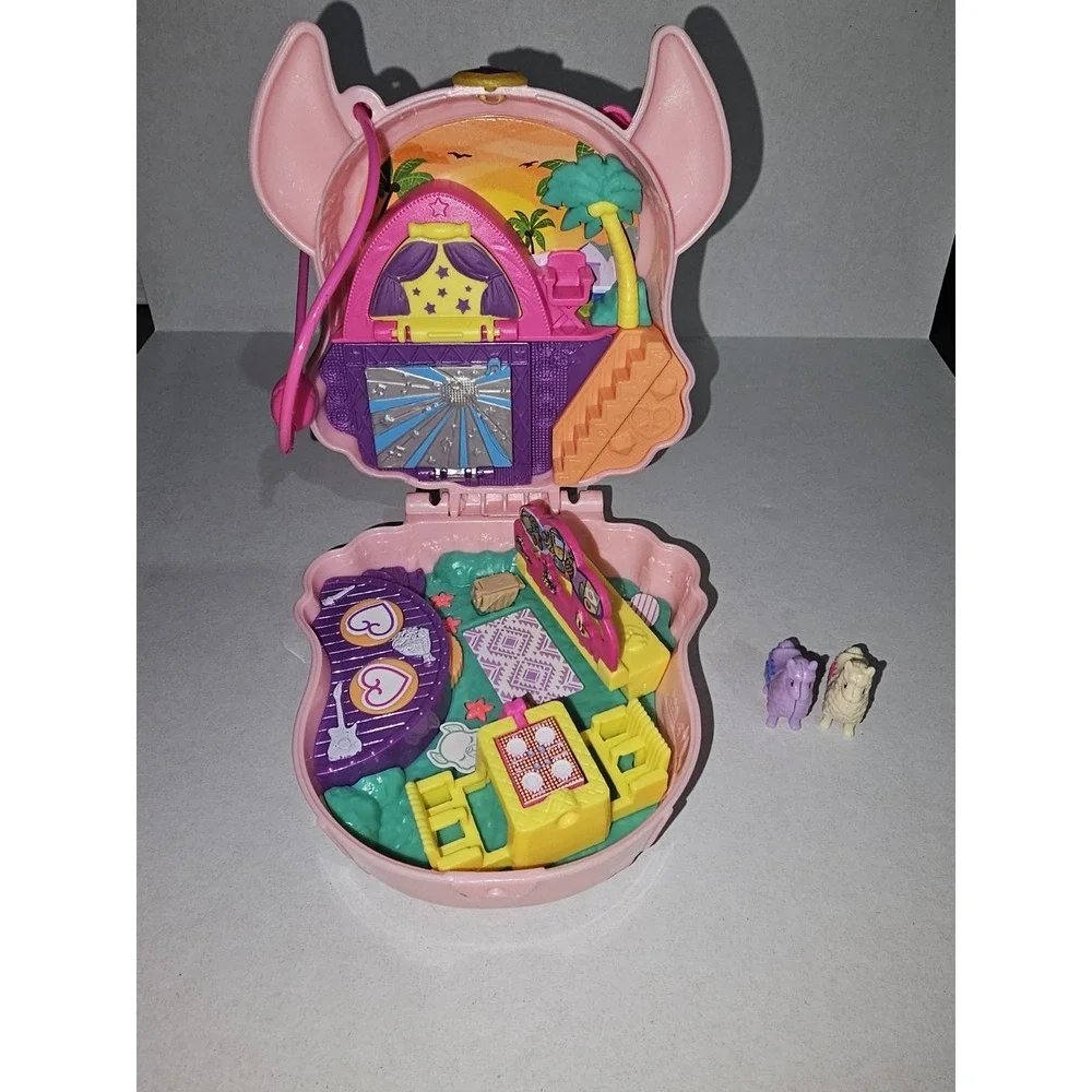 Polly Pocket‎ Compact Lot Llama & Fruit Book Playsets w Figures Mattel 2019